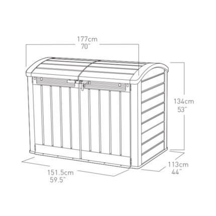 Keter Store-It-out Ultra Storage Box - Weatherproof - Beige - 2000 L - 177 x 113 x 134 cm 177x113x134