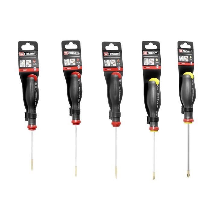 FACOM Toolbox with 22 Tools - BP.P20ACM1PB - 5 Screwdrivers, 6 Wrenches, 9 Hex Keys, Pliers, Hacksaw