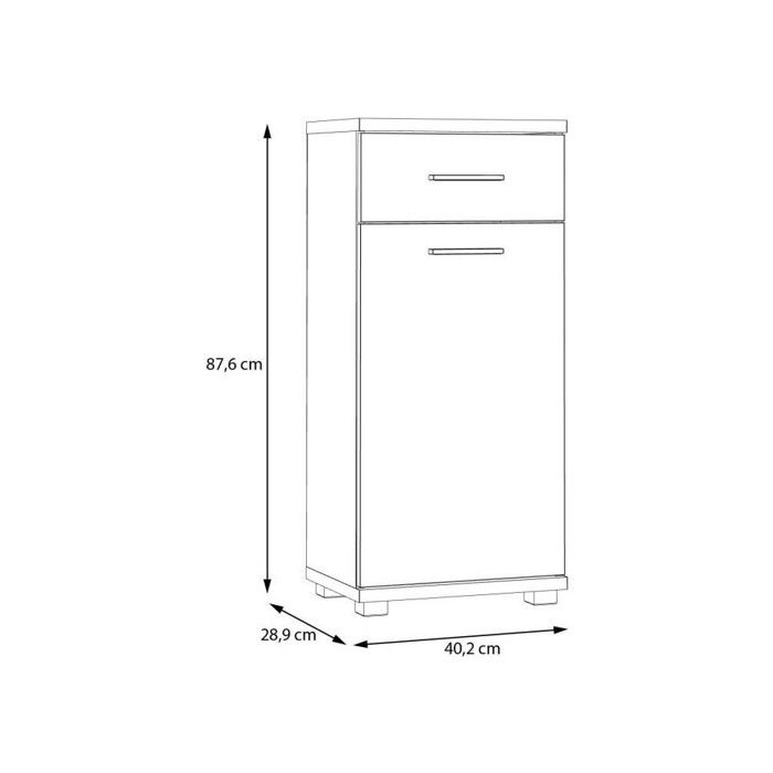 CHAMP Bathroom Vanity Unit - W40.2 x D28.9 x H87.6 cm - Oak and Sage Green Finish