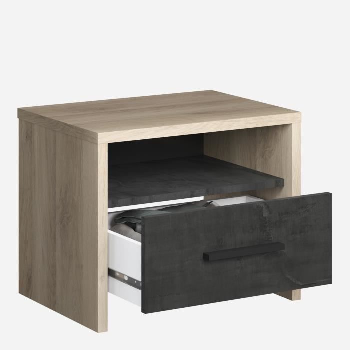 DEMEYERE Bedside Table - Kronberg Oak Finish - W 49.6 x D 36.3 x H 40.1 cm - COLORADO