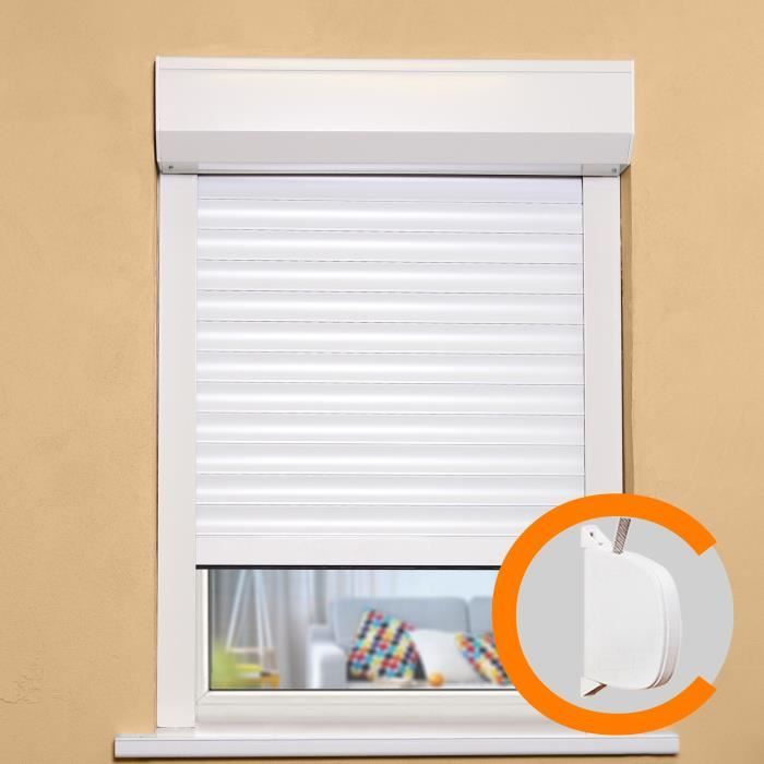 PVC Roller Shutter - 155 cm x 120 cm - Manual Operation - White W120