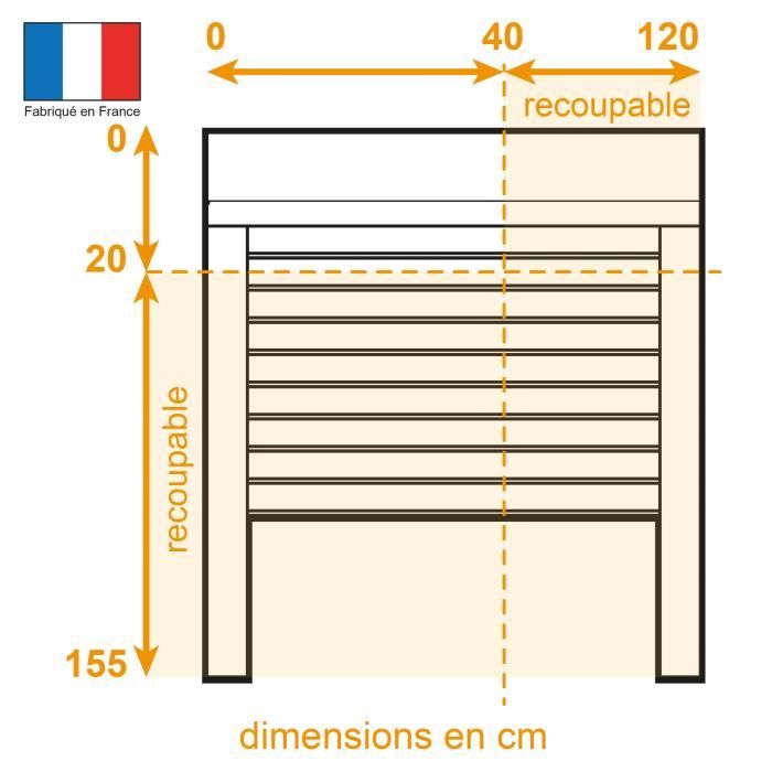 PVC Roller Shutter - 155 cm x 120 cm - Manual Operation - White W120