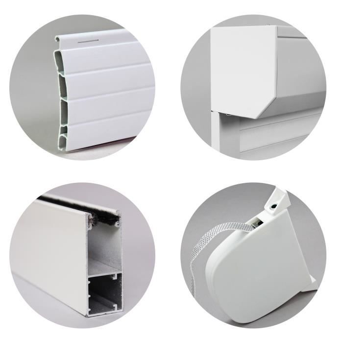 PVC Roller Shutter - 155 cm x 120 cm - Manual Operation - White W120