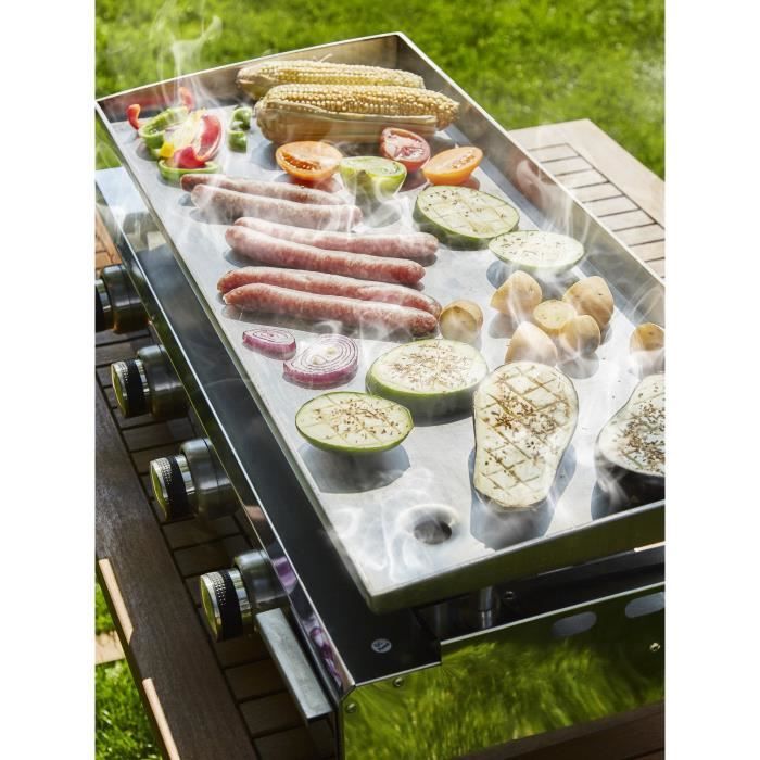 FAVEX COOKING BOX BRASILIA Gas Plancha - 4 Burners - 10kW - 84x41x24.5 cm - All Stainless Steel - Cooking Surface: 84x34 cm