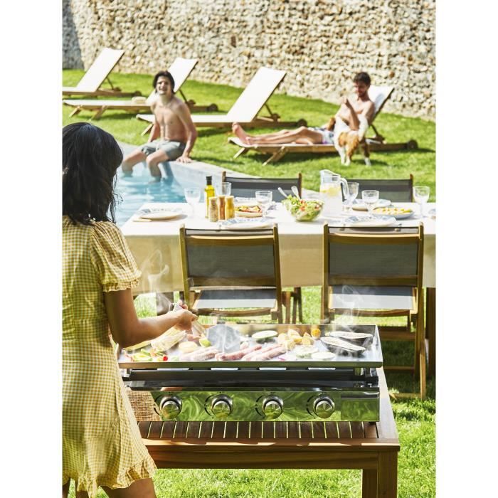 FAVEX COOKING BOX BRASILIA Gas Plancha - 4 Burners - 10kW - 84x41x24.5 cm - All Stainless Steel - Cooking Surface: 84x34 cm