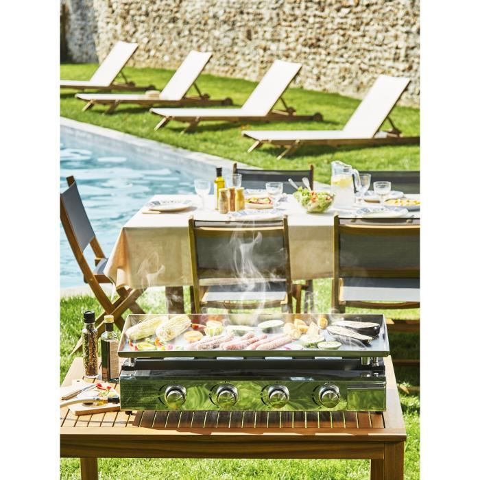 FAVEX COOKING BOX BRASILIA Gas Plancha - 4 Burners - 10kW - 84x41x24.5 cm - All Stainless Steel - Cooking Surface: 84x34 cm