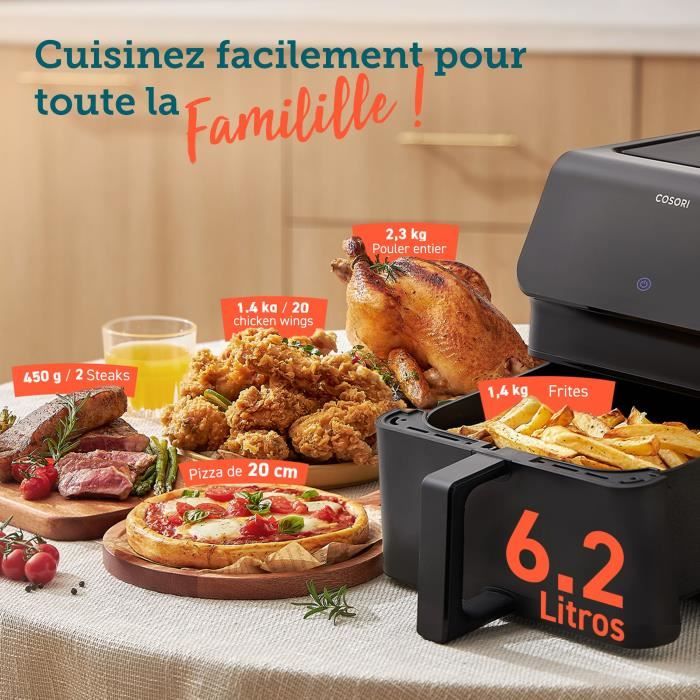COSORI Premium II Chef Edition Air Fryer - 6.2 L Capacity - 1700W - 12 Programs