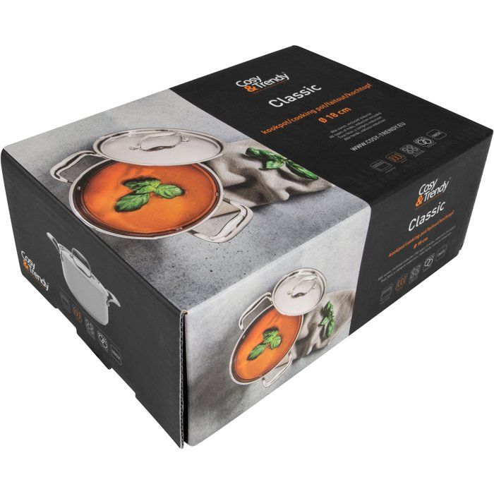 COSY & TRENDY CLASSIC Stainless Steel Casserole Dish - Ø18 cm - 2.07 L - Induction Compatible