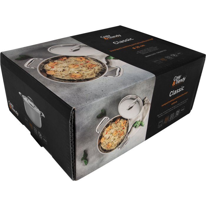 COSY & TRENDY CLASSIC Stainless Steel Casserole Dish - Ø20 cm - 3.14 L - Induction Compatible
