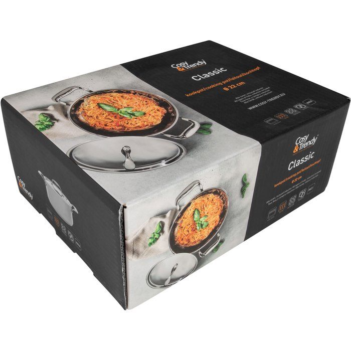 COSY & TRENDY CLASSIC Stainless Steel Casserole Dish - Ø22 cm - 4.18 L - Induction Compatible