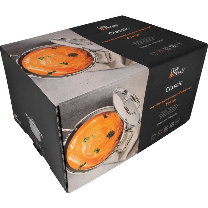 COSY & TRENDY CLASSIC Stainless Steel Casserole Dish - Ø24 cm - 7.14 L - Induction Compatible