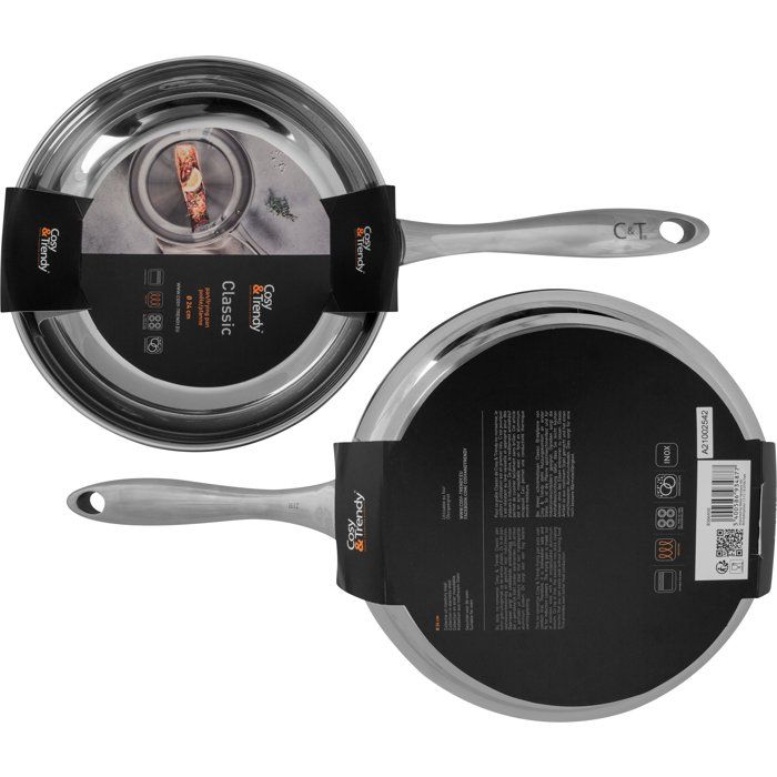COSY & TRENDY Frying Pan - CLASSIC - Stainless Steel - Ø24 cm - Induction Compatible