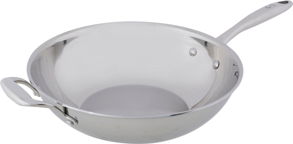 COSY & TRENDY Wok - CLASSIC - Stainless Steel - Ø30 cm - Suitable for All Hobs Including Induction
