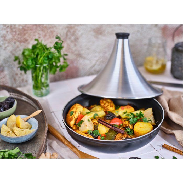 COSY & TRENDY Aluminium Tagine - Ø 28 cm - Grey/ Black - Suitable for All Hobs Including Induction