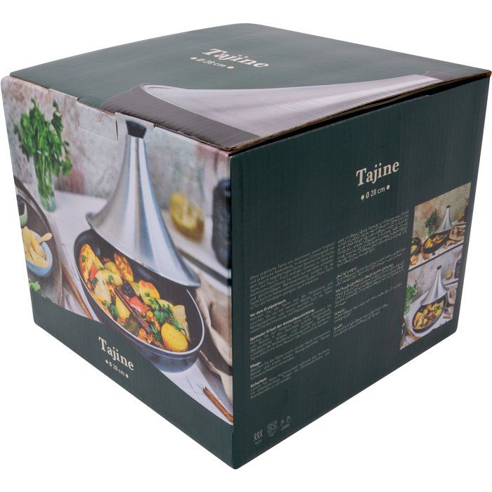 COSY & TRENDY Aluminium Tagine - Ø 28 cm - Grey/ Black - Suitable for All Hobs Including Induction