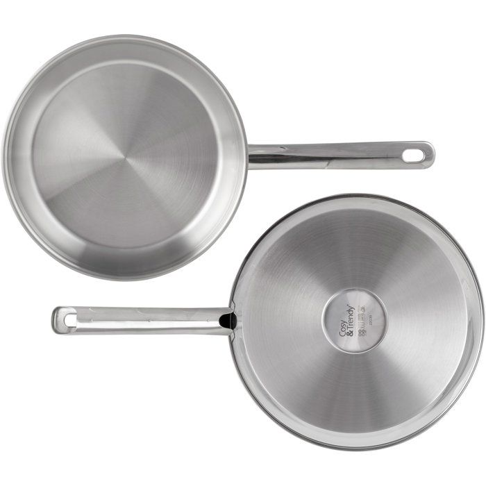 COSY & TRENDY Frying Pan - DAILY - Ø 24 cm - Stainless Steel - Suitable for All Hobs Including Induction