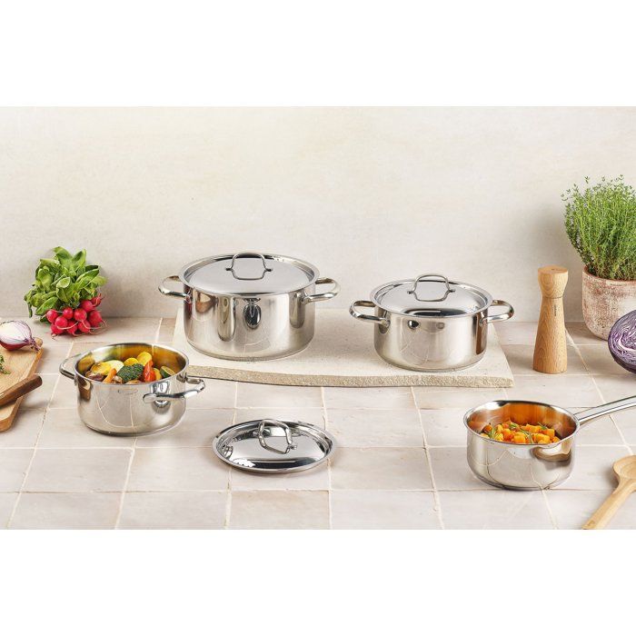 COSY & TRENDY-DAILY Cookware Set - 7 Pieces - Stainless Steel - Suitable for All Hobs Including Induction