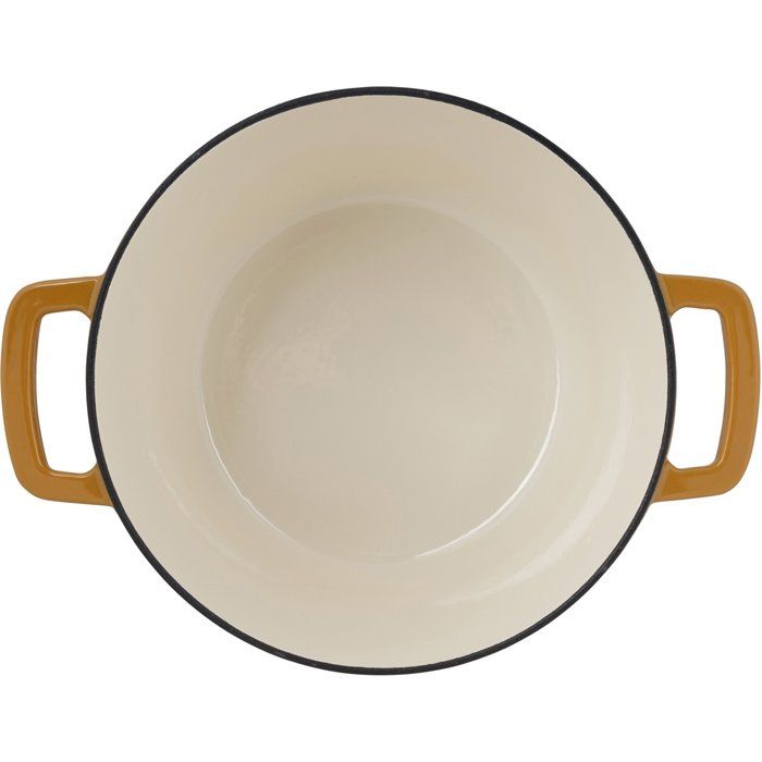 COSY & TRENDY FONTESTIC Casserole with Lid - Enameled Cast Iron - Ø24 cm - 4.6 L - Suitable for All Hobs - Amber