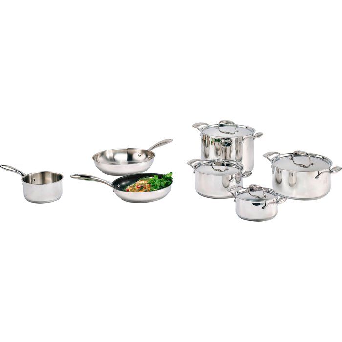 Batterie de cuisine - Tous feux dont induction - COSY & TRENDY-CLASSIC - Acier inoxydable - 11 pieces