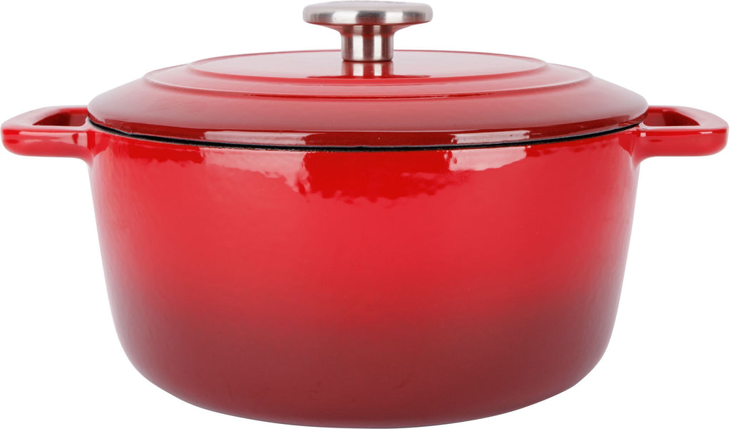COSY & TRENDY Casserole - FONTESTIC - Enameled Cast Iron - Ø24 cm - 4.6 L - Induction Compatible - Red