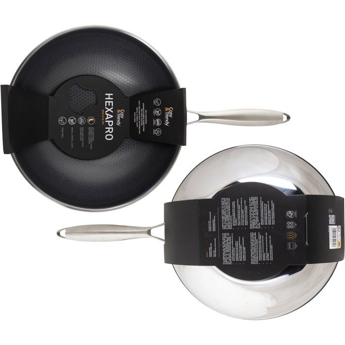 COSY & TRENDY Wok - HEXAPRO - Stainless Steel - Ø24 cm - Non-stick - Suitable for All Hobs Including Induction