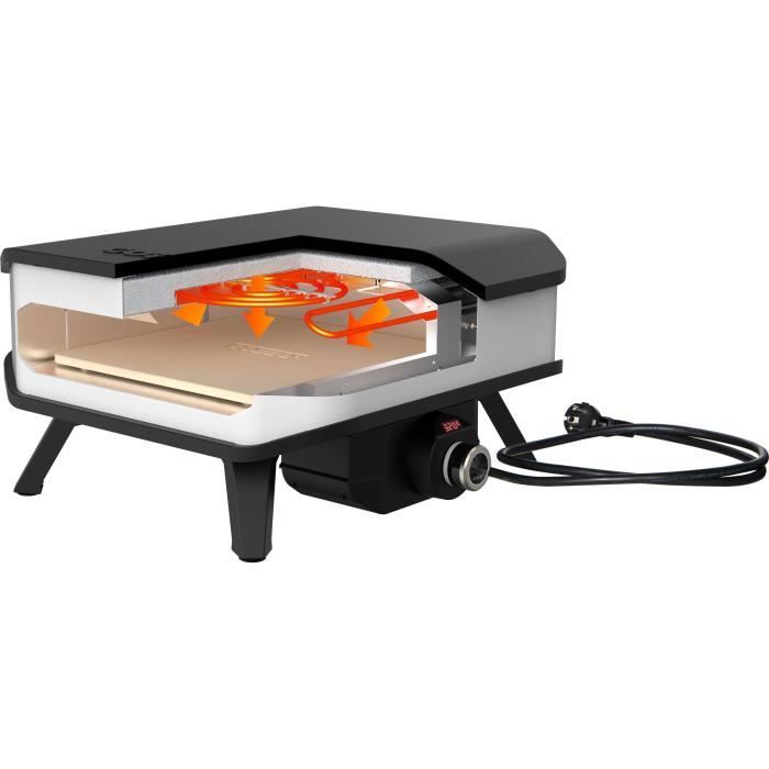 COZZE Electric Pizza Oven - 2200 W - 60.5 x 60.5 x 30.5 cm - Black/ White
