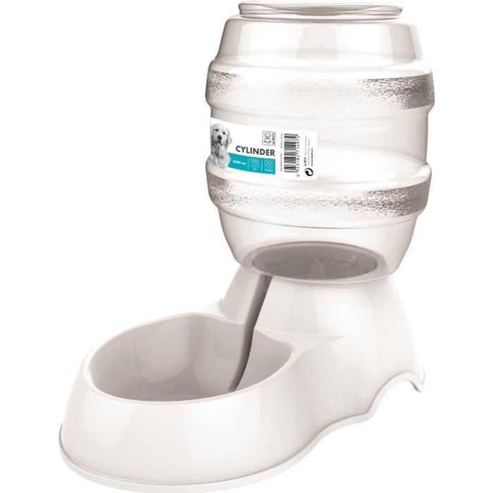 M-PETS Cylinder Water Dispenser - 3500 ml - White - For Dogs