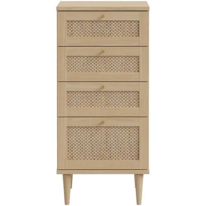 Chest of Drawers - CALASETTEA - 4 Drawers - Oak Decor - 50.4 x 41.4 x 108.8 cm