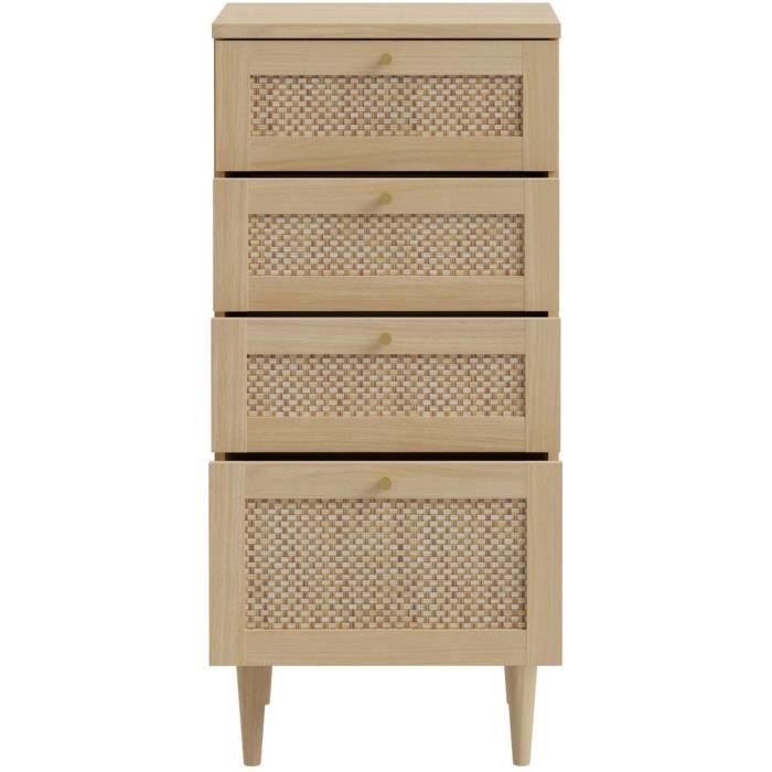 Chest of Drawers - CALASETTEA - 4 Drawers - Oak Decor - 50.4 x 41.4 x 108.8 cm