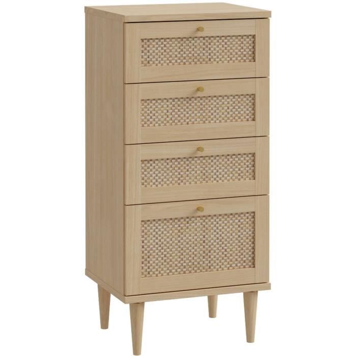 Chest of Drawers - CALASETTEA - 4 Drawers - Oak Decor - 50.4 x 41.4 x 108.8 cm
