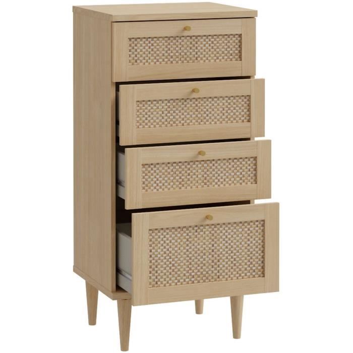 Chest of Drawers - CALASETTEA - 4 Drawers - Oak Decor - 50.4 x 41.4 x 108.8 cm