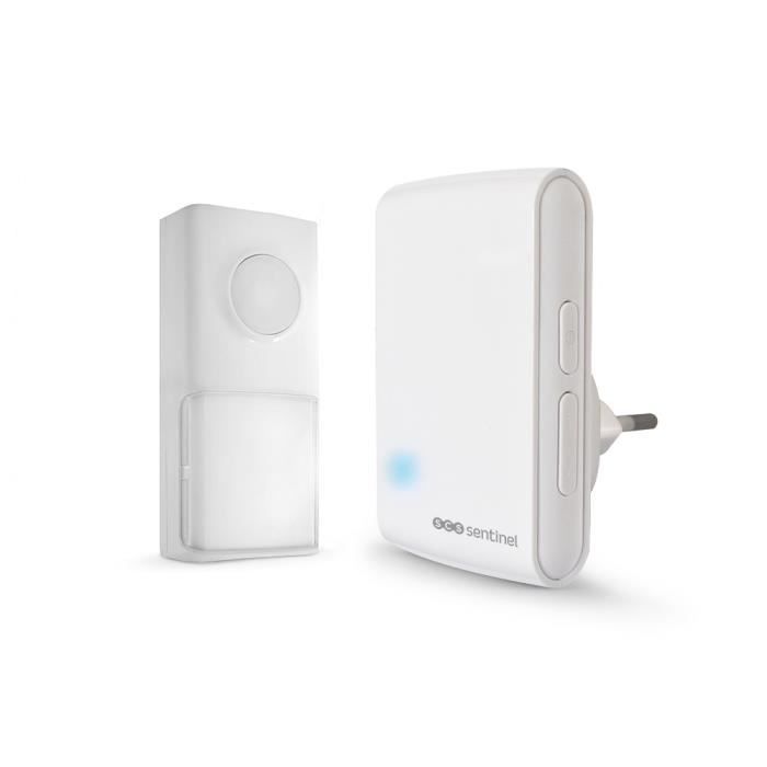 SCS SENTINEL EcoBell 100 Plug-in Wireless Doorbell - 100 m Range - 25 Melodies - White