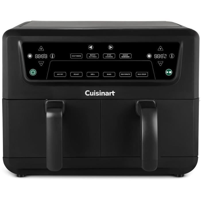 Friteuse sans huile CUISINART - Airfryer AFD10OBLE - Capacité 10,4L - Double cuves - Noir - 2400W