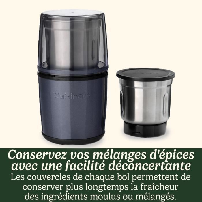 CUISINART Spice Mill - Pulse Function - 2 Bowls with Lids - Midnight Blue