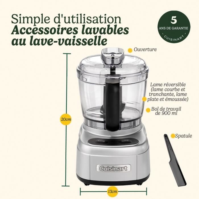 CUISINART Electric Food Processor - ECH4E Mini Prep Pro - 250W - 900 ml - Grey