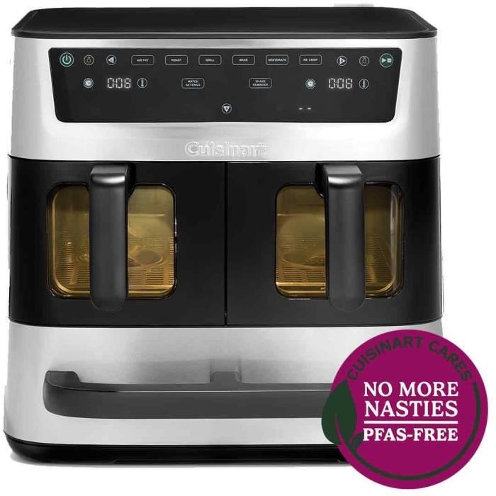 Cuisinart Air Fryer AFT13XSSE - 13.6 L Capacity - 2400W - Dual Tanks + 1 Drawer