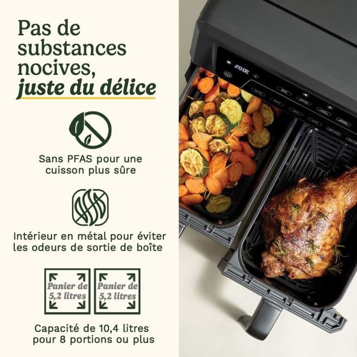 CUISINART Air Fryer - AFD10XBLE - 10.4 L Capacity - Dual Tanks - Black - 2400W