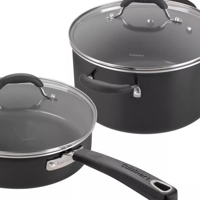 CUISINART Cookware Set - 11 Pieces - Ceramic Non-stick - Suitable for All Hobs Including Induction - Model 54C11BKEU