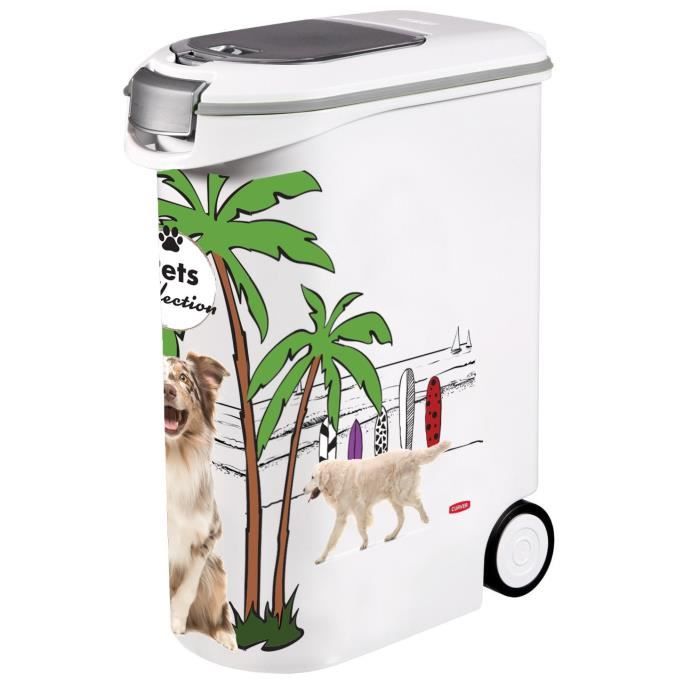 Curver PetLife Food Storage Container 20 kg with Wheels and Locking System