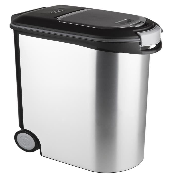 CURVER Dog Food Container 12 kg - 35 L - Metal Look