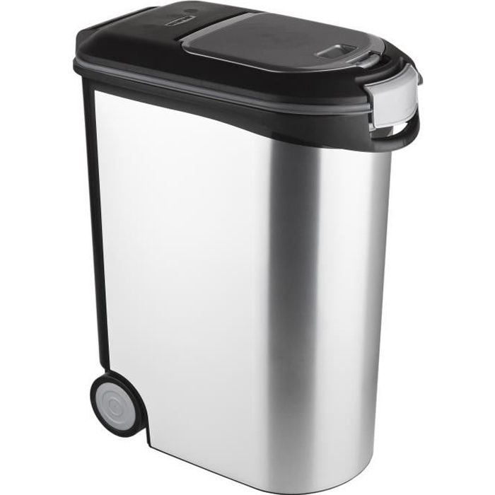 CURVER Dog Food Container 20 kg - 54 L - Metal Look