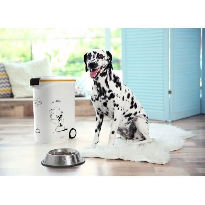 CURVER 20 kg Rolling Dog Food Container - 54 L - Dinner is Served