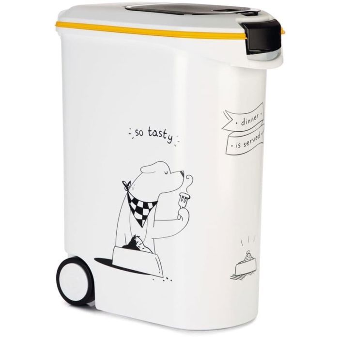 CURVER 20 kg Rolling Dog Food Container - 54 L - Dinner is Served