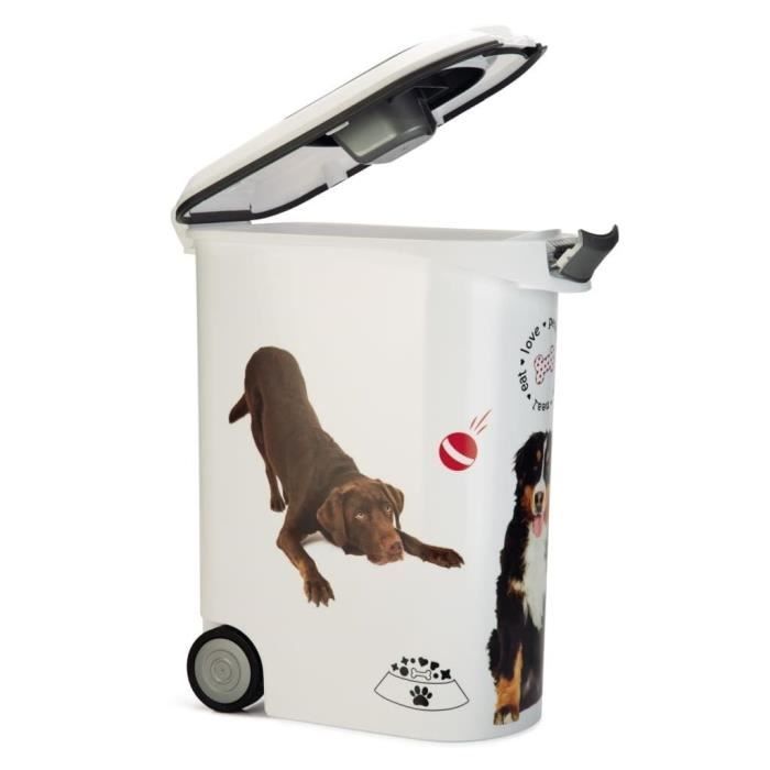 CURVER Dog Food Container with Wheels 20 kg - 54 L - Love Pets