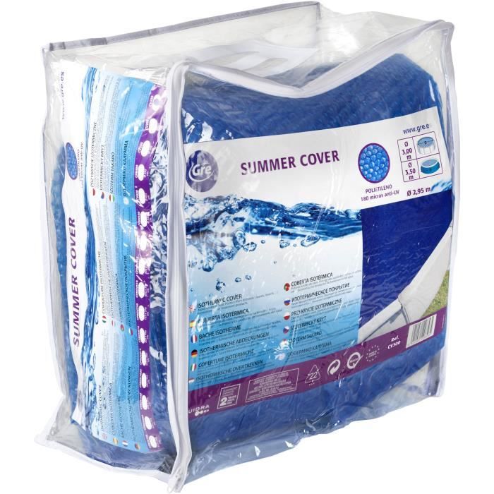 GRE Summer Bubble Cover for Round Above-Ground Pools Ø 3 m - 0.18 mm Thickness