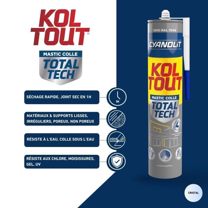 Cyanolit Total Tech Adhesive 290 ml - Grey - Strong and Flexible