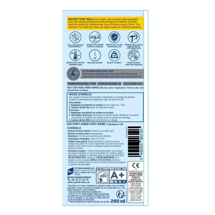 Cyanolit Total Tech Adhesive 290 ml - Grey - Strong and Flexible
