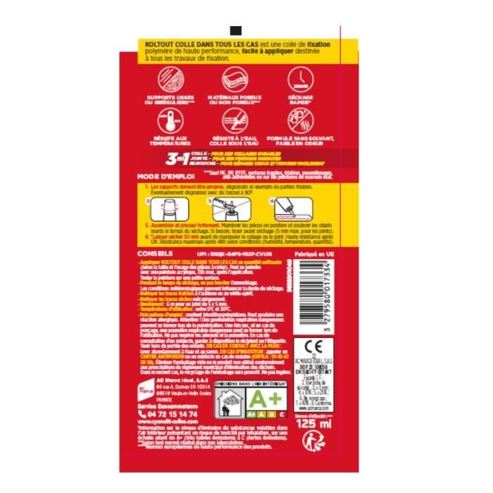CYANOLIT Adhesive for Fixing and Sealing - White - 125 ml Tube - Multipurpose - High Strength and Flexible