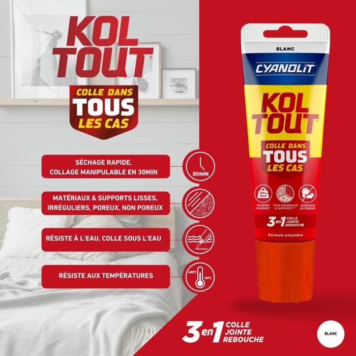 CYANOLIT Adhesive for Fixing and Sealing - White - 125 ml Tube - Multipurpose - High Strength and Flexible
