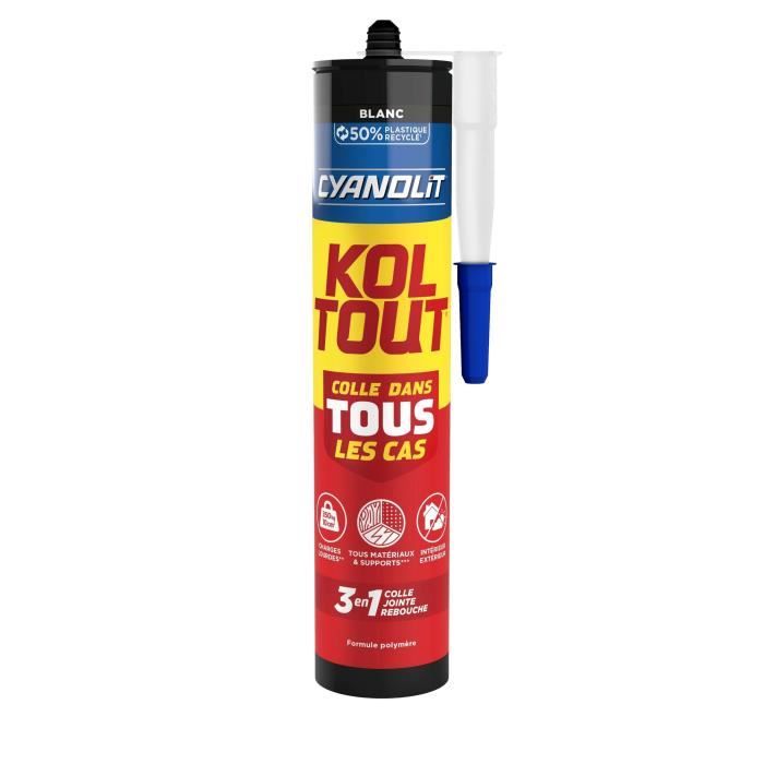 CYANOLIT Adhesive - 290 ml Cartridge - White - Multipurpose - Strong and Flexible